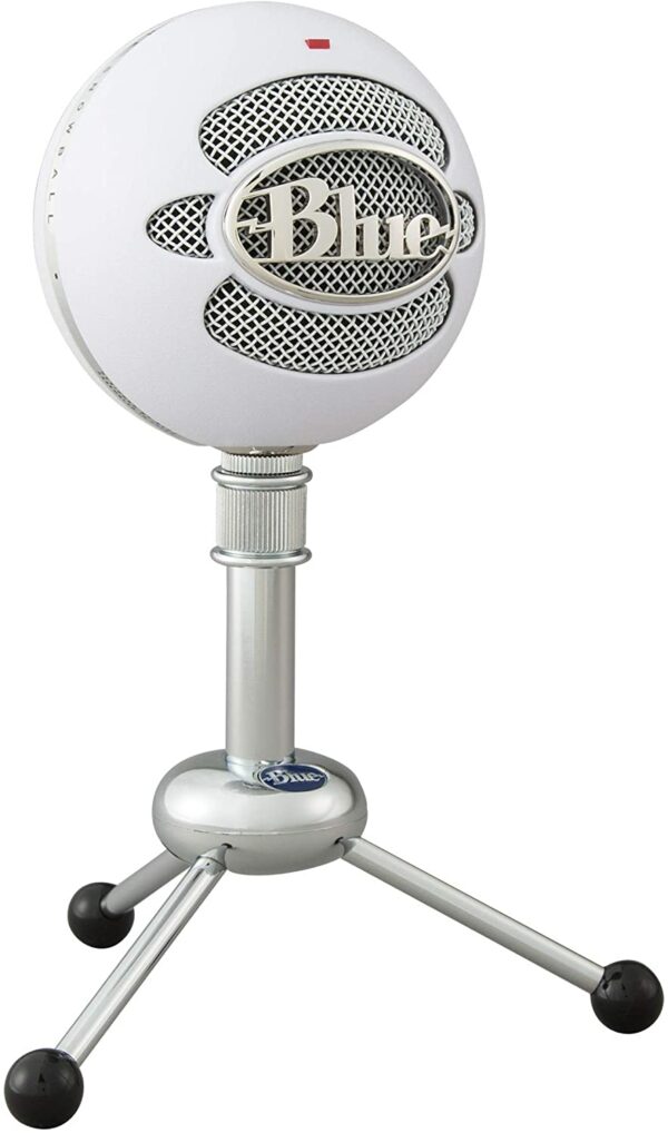 Blue Snowball USB Microphone Recording, Streaming, Podcasting, Gaming on PC and Mac, Mic with Cardioid and Omnidirectional Pickup Patterns, and Stylish Design White - PC Maestro