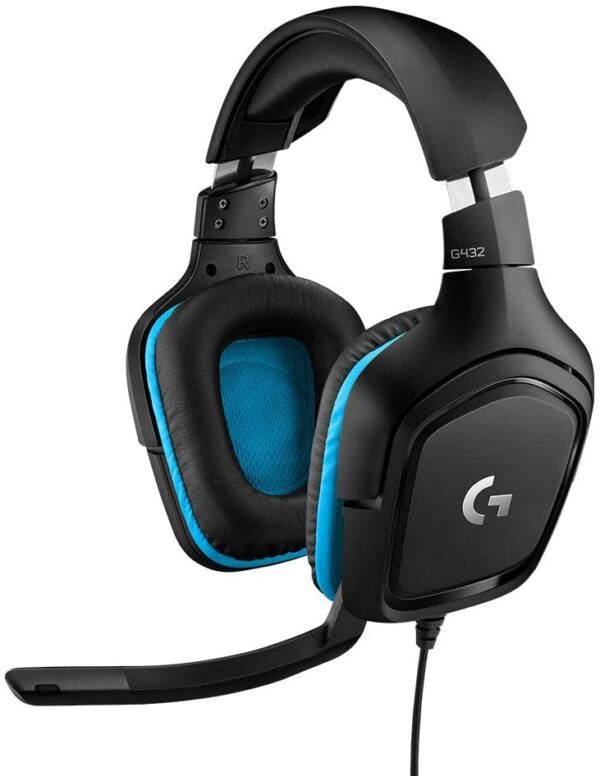 Besparing een paar Supersonische snelheid Logitech G432 Wired Gaming Headset, 7.1 Surround Sound, DTS Headphone:X  2.0, Flip-to-Mute Mic, PC (Leatherette) Black/Blue - PC Maestro